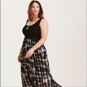 Torrid Tie Dye chiffon skirt knit maxi dress